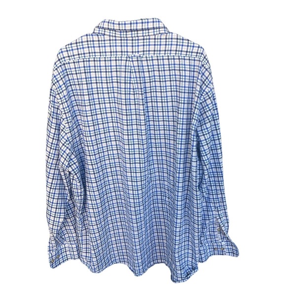 Midway USA Flannel Shirt Mens 2X XXL Blue White Button Up‎ Long Sleeve - Picture 2 of 10